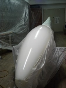 Lackierarbeiten an der LS4-b